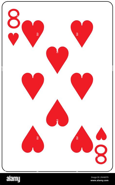 Eight of Hearts playing card Stock Photo - Alamy