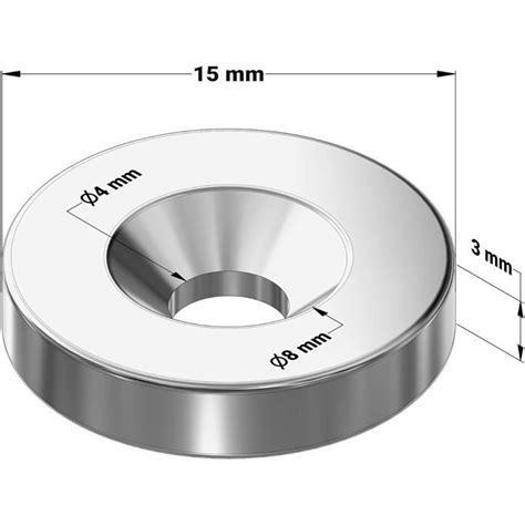 10 pièces Aimant Néodyme Anneau Magnétique 15x3 mm avec Trou 2 4 kg