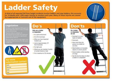 Ladder Safety Tips | Occupational health and safety, Safety training ...