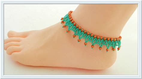 Beaded Anklet Tutorial Seed Bead Anklet Pdf Pattern Beadwork Etsy