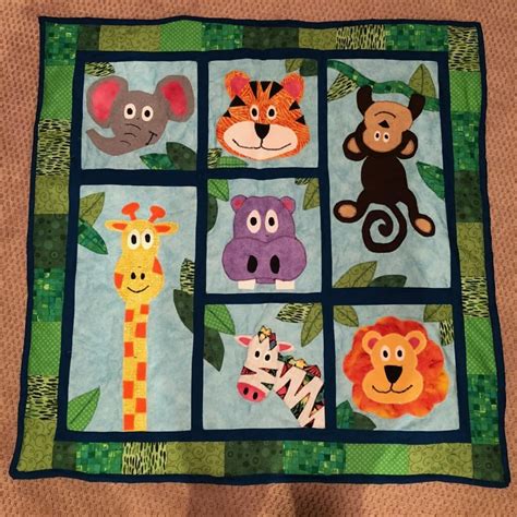 Jungle Animal Quilt Animal Quilts Animal Baby Quilt Safari Baby Quilt