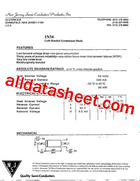 N Datasheet Pdf New Jersey Semi Conductor Products Inc