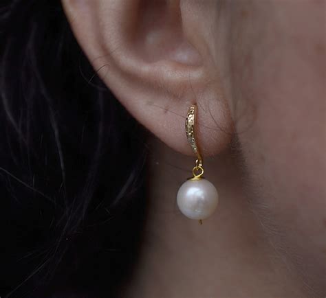 Classic Pearl Earrings Gold White Pearls Earrings Classic Etsy