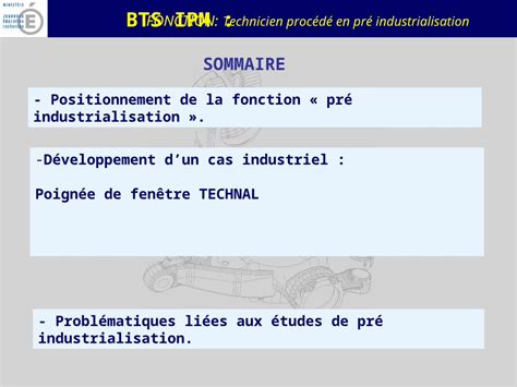 Ppt Bts Ipm D Veloppement Dun Cas Industriel Poign E De Fen Tre