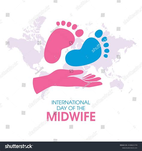 International Day Midwife Vector Pink Blue Stock Vector Royalty Free