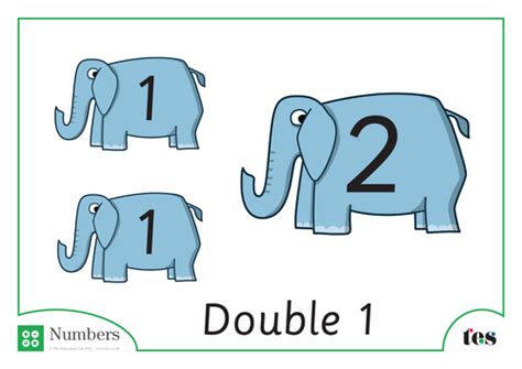 doubles elephants theme double  teaching resources