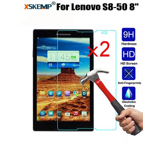 XSKEMP 2 Pçs lote 9 H Real de Vidro Temperado Para Lenovo S8 50 Tab2 8