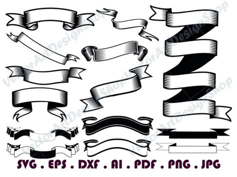 Banner 1 Svg Banner Svg Ribbon Svg Label Svg Scroll Svg Etsy