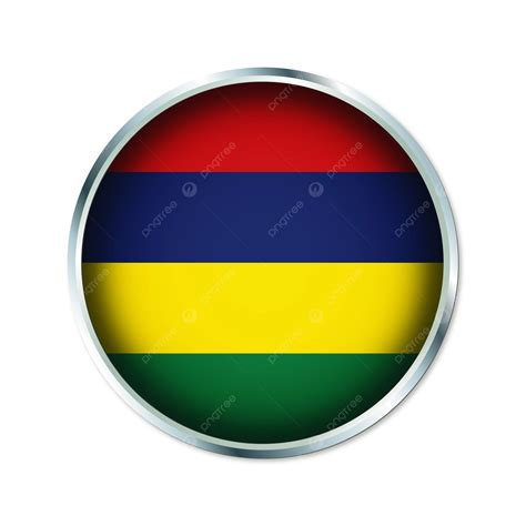 Mauritius Round Flag With D Style Vector Mauritius Mauritius Flag