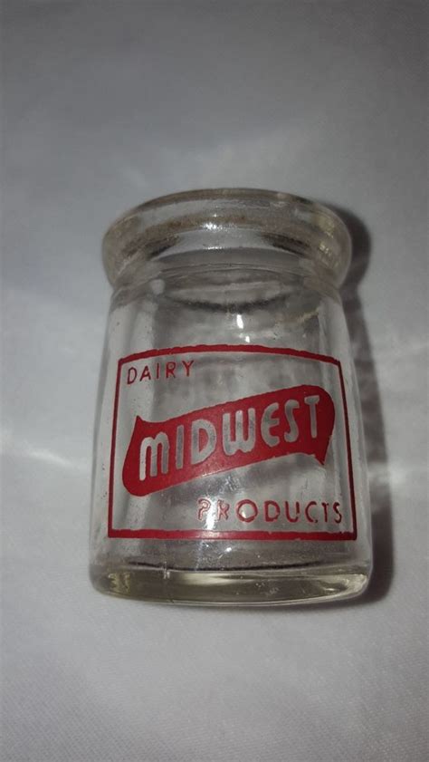 Vintage Midwest Dairy Products Individual Creamer Miniature Glass Milk Bottle