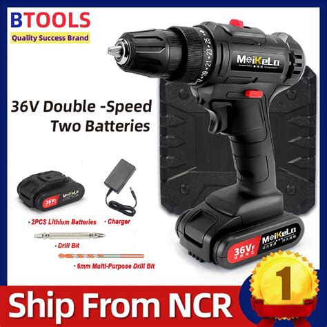 36V Cordless Lithium Electric Drill With 1 Batteries Dual Speed