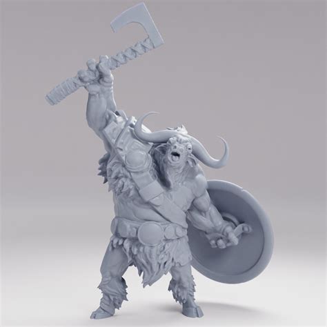Hot Goblin Longhorn Minotaur War Cry Ttrpg Miniature Hot Goblin