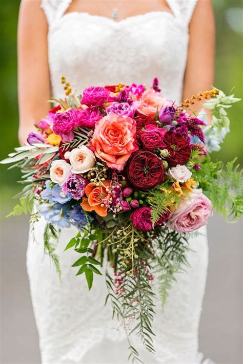 Jewel Toned Masterpiece Garden Roses Wedding Bouquet Deer Pearl Flowers