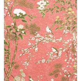 Katsura Fabric In Coral By Thibaut Jane Clayton