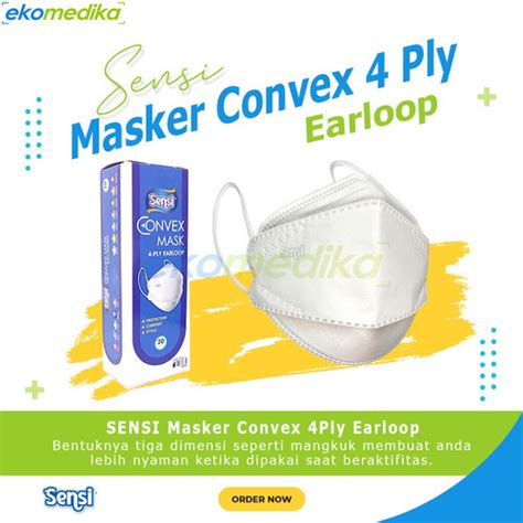 Jual Masker Sensi Convex 4 Ply Earloop Sensi Mask Convex 4ply Isi 20