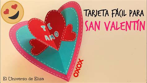 TARJETA MUY FÁCIL para SAN VALENTÍN Tarjeta Corazón Pop Up