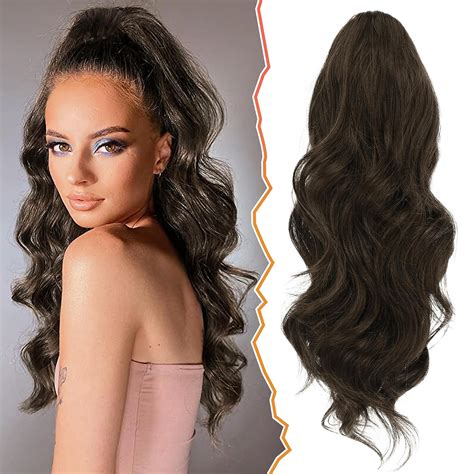 Amazon BARSDAR 16 Inch Ponytail Extension Wavy Drawstring