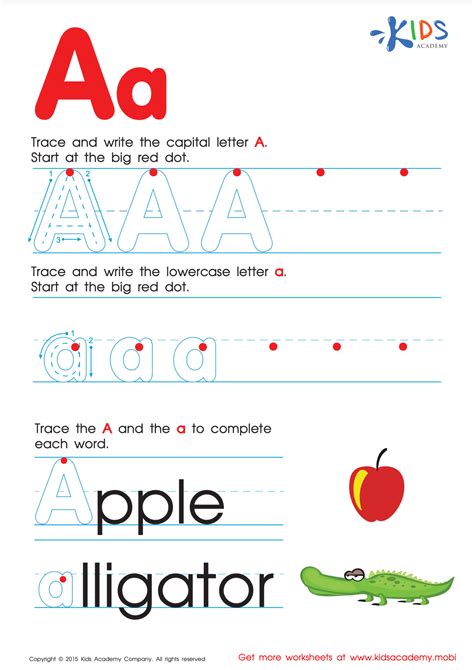 Printable Letter A Tracing Worksheet With Number And Arrow Guides