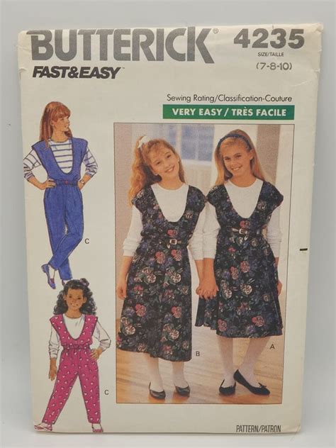 Butterick Pattern Fast And Easy Uncut Girls Jumper Etsy