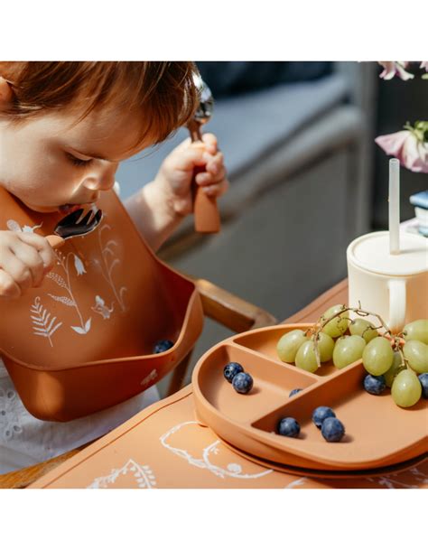 Assiette bébé en silicone à ventouse Terra By Lille Vilde Dröm