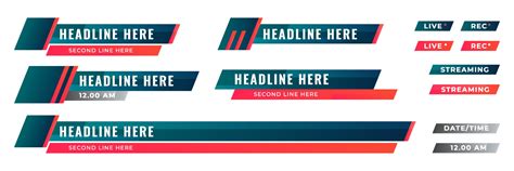 Lower Third Template Set Of Tv Banners And Bars For News And Sport