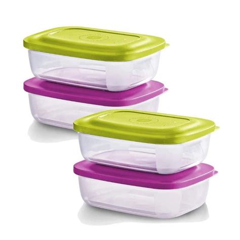 8 Warna Tupperware 500ml Small Rectangular Saver Colorful Tupperware