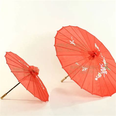 Chinês flor de Pessegueiro Sol Guarda sóis Guarda chuva Vermelho Guarda