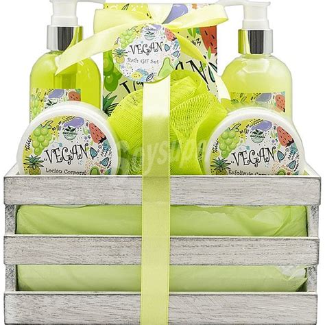 Becasan Nature Set De Ba O Caja Madera Vegana Frutas Con Gel De Ducha