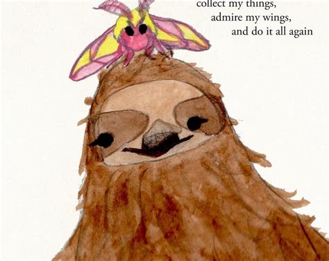 Moth Sloth Signed Print By Zeppelinmoon Etsy