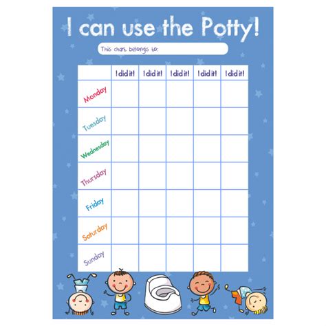 Boys Potty Training Stars Reward Chart And Stickers