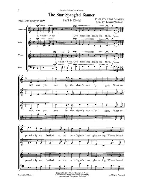 The Star Spangled Banner SATB Arr Lloyd J W Pepper Sheet Music