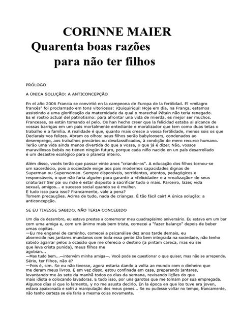 Tratamento Para Nao Ter Filhos - Razões para Não Ter Filhos | PDF | Amamentação | Família
