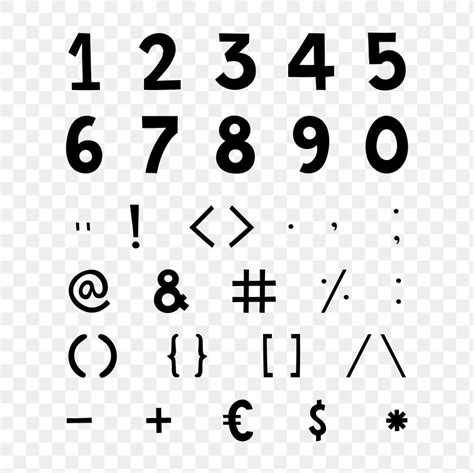 Styled Numbers And Symbol Set Design Element Free Image By Rawpixel