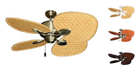 48 inch Palm Breeze Tropical Ceiling Fan - Woven Bamboo Blades