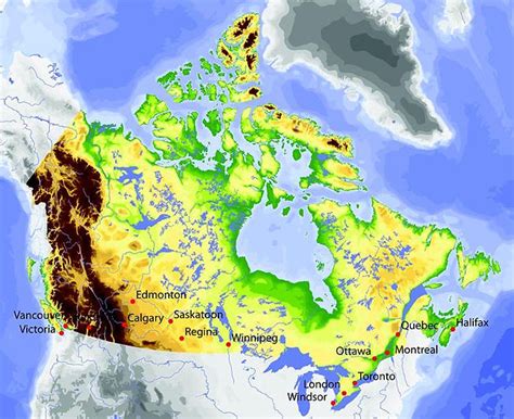 Canada Physical Regions Map