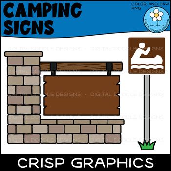 Camping Signs Clipart by Digital Doodle Designs | TPT