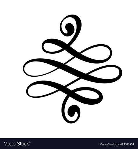 Floral Calligraphy Element Flourish Hand Vector Image