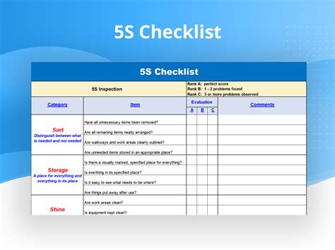 Excel Of Simple Blue Checklistxls Wps Free Templates