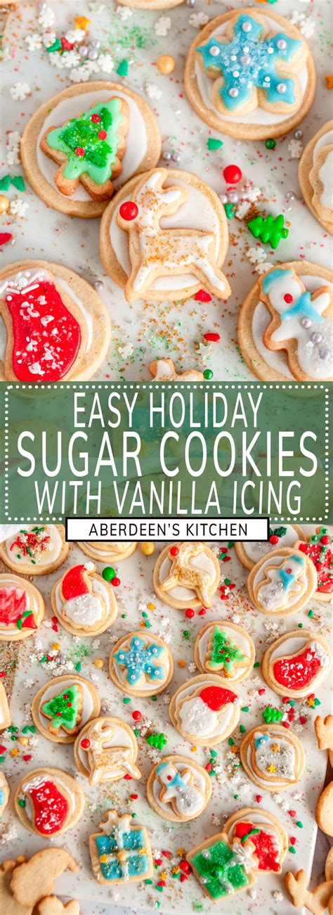 Holiday Sugar Cookies with Vanilla Icing - Aberdeen's Kitchen