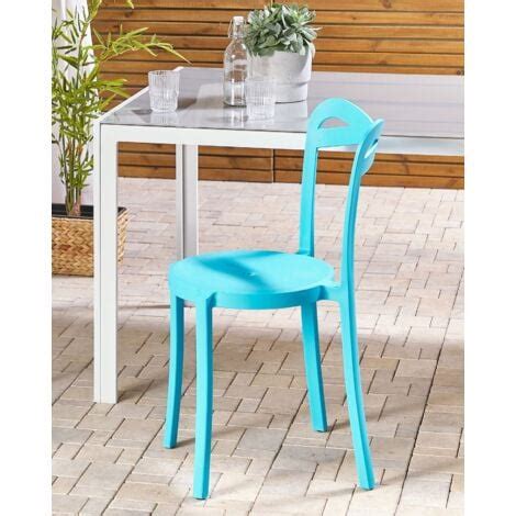 Lot de 2 Chaises de Salle à Manger Design en Plastique Bleu Turquoise