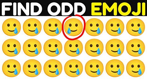 Test Your Eyes Level Up Find The Odd Emoji Out Emoji Puzzle Quiz The Differences Emoji