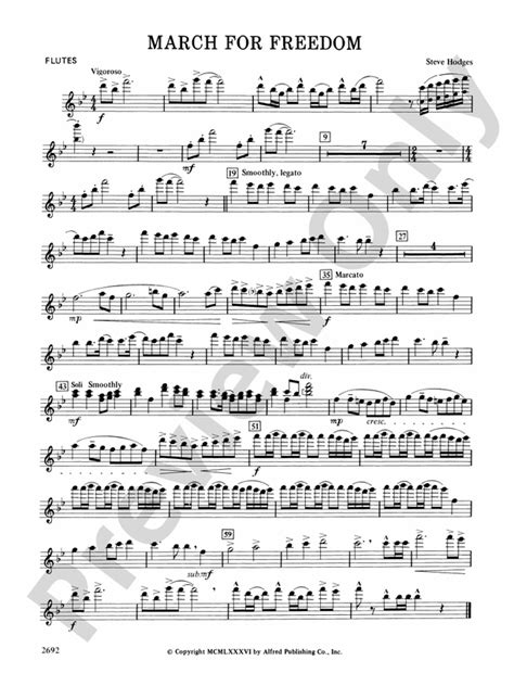 March For Freedom Flute Flute Part Digital Sheet Music Download