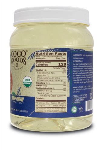 Organic Refined Coconut Oil 60 Fl Oz 48 X 48 X 69 Kroger