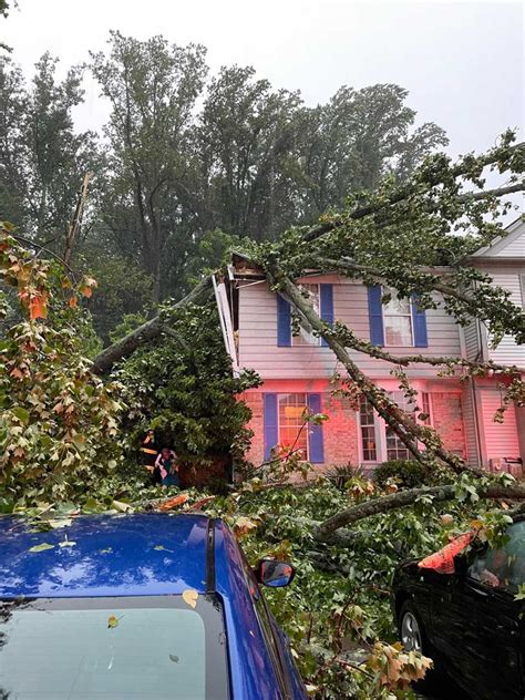 Trees Topple Onto Homes In Northern Maryland During Thunderstorms