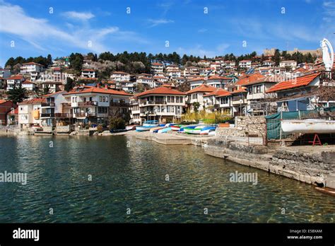 Ohrid lake and old town Stock Photo - Alamy