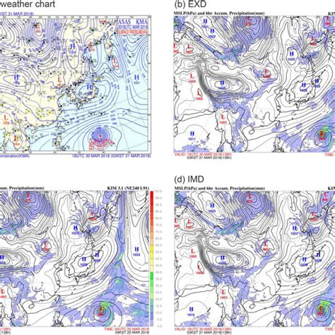 A Surface Weather Chart And Forecast Fields Of Sea Level Pressure