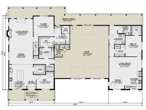 House Plan 5032 00220 Barn Plan 4 314 Square Feet 4 Bedrooms 4