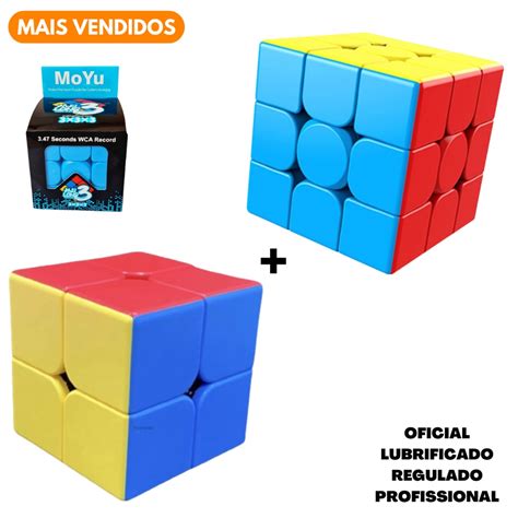 Kit Cubo Magico Moyu Meilong 3x3x3 Meilong 2x2x2 Interativo