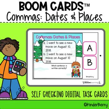 Commas In Dates And Places Boom Cards By KinderBerry TPT