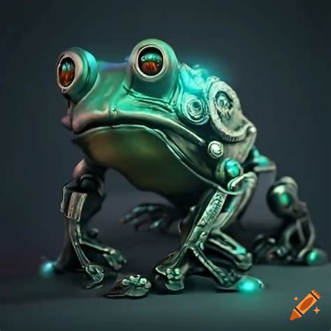 Futuristic Sci Fi Mechanical Frog With Lovecraftian Details On Craiyon